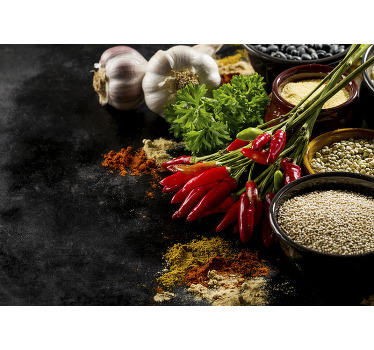 Cortina roller cocina cocinar con especias - TenVinilo