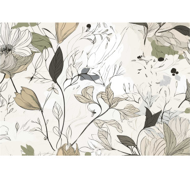 Estore de rolo para cozinha flores desenhadas - TenStickers