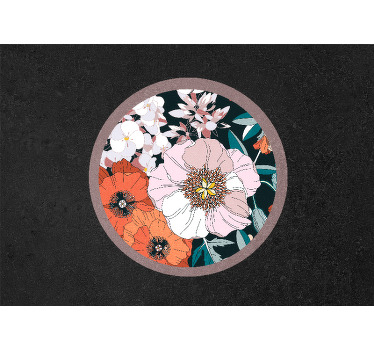 Estore de rolo para cozinha flores de filhote em círculo - TenStickers