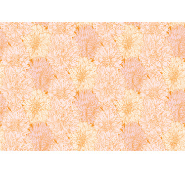 Estore de rolo para cozinha com texturas de dálias brancas - TenStickers