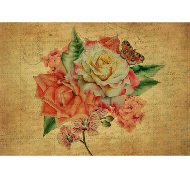 Estore de rolo para cozinha rosa com borboleta e escritos - TenStickers