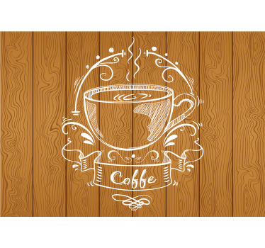 Tenda a rullo cucina pannelli in legno caffè - TenStickers