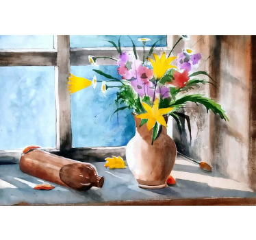 Cortina roller cocina vintage de plantas - TenVinilo