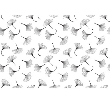 Rolo zavesa za kuhinjo črni vzorec ginkovih listov - TenStickers