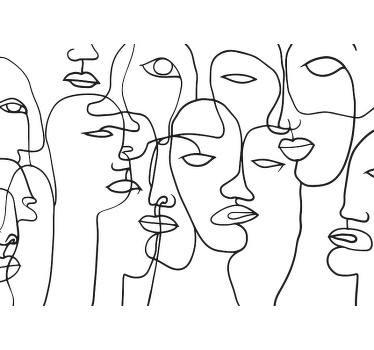 White roller blind with face pattern - TenStickers