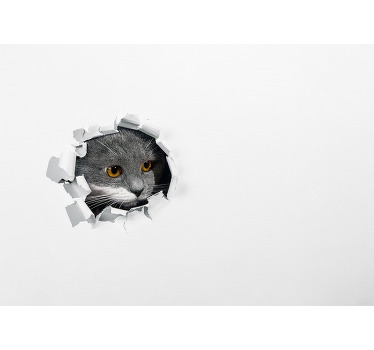 Cute cat white roller blind - TenStickers