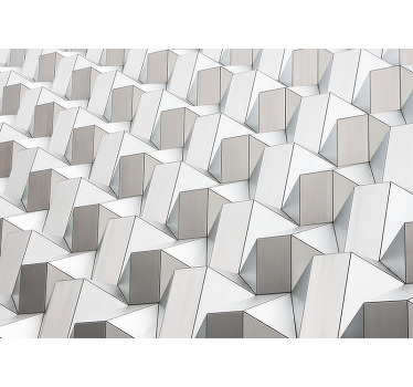 White roller blind with 3d grey pattern - TenStickers