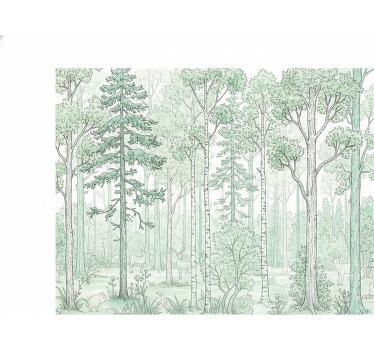 White roller blind mint forest design - TenStickers