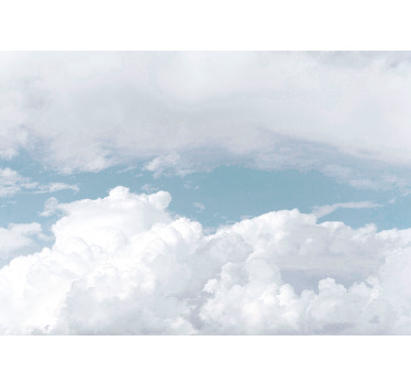 White roller blind white fluffy clouds - TenStickers