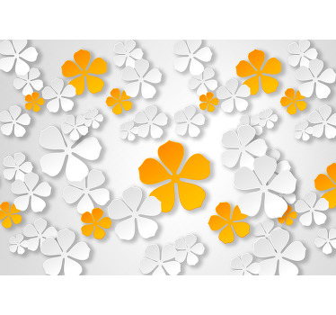 White roller blind in blooming contrast - TenStickers