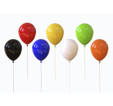 White roller blind with 3d realistic balloon colors - TenStickers