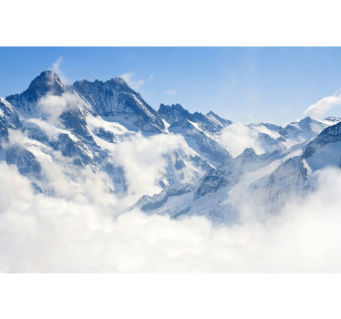 White roller blind alpine landscape - TenStickers