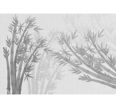 White roller blind with textured bamboo leaves - TenStickers