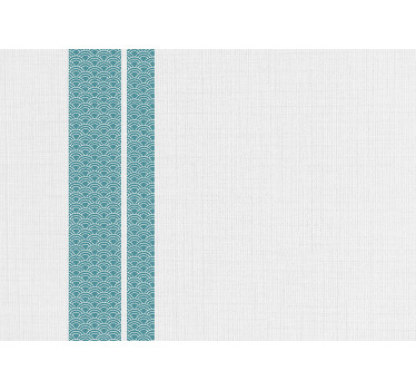 White roller blind with japandi blue stripes design - TenStickers