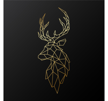 Living room blind golden origami deer - TenStickers