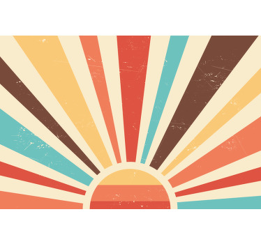 Tenda a rullo soggiorno tramonto vintage astratto - TenStickers