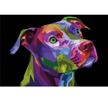Living room blind modern multicolor pitbull - TenStickers