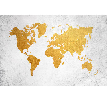 Living room blind golden world map - TenStickers