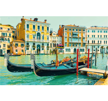 Living room blind aquarella venice canals - TenStickers