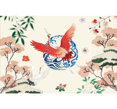 Chinoiserie living room blind - TenStickers