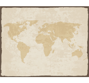 Living room blind vintage white and beige worldmap - TenStickers