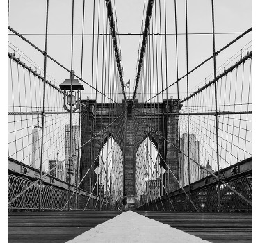 Tenda a rullo soggiorno ponte di brooklyn bianco e nero - TenStickers