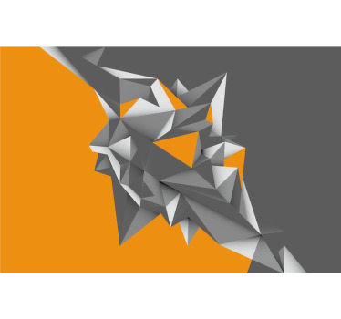 Living room blind in gray and orange geometric design - TenStickers