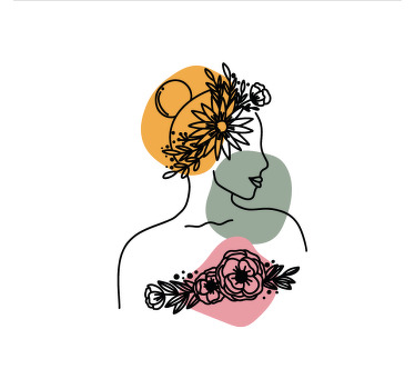 Living room blind with stunning floral face design - TenStickers