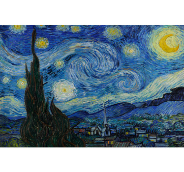 Tenda a rullo soggiorno notte stellata di van gogh - TenStickers