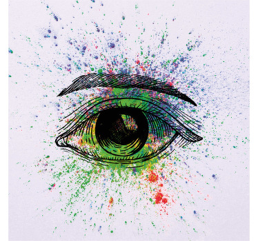 Tenda a rullo soggiorno occhi astratti colorati - TenStickers