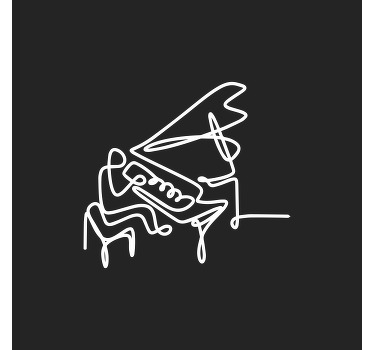 Rollo wohnzimmer mit niedlichem pianisten-design - TenStickers