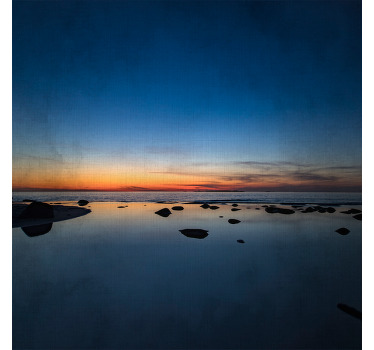 Cortina roller living comedor atardecer nórdico mar - TenVinilo