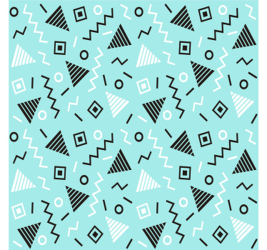 Cortina roller living comedor estilo memphis años 80 - TenVinilo