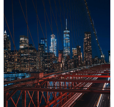 Cortina roller living comedor paisaje de nueva york - TenVinilo