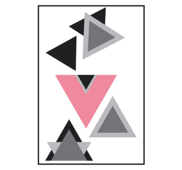 Cortina roller living comedor arte abstracto triángulos - TenVinilo