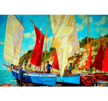 Cortina roller living comedor tres barcos en el agua - TenVinilo