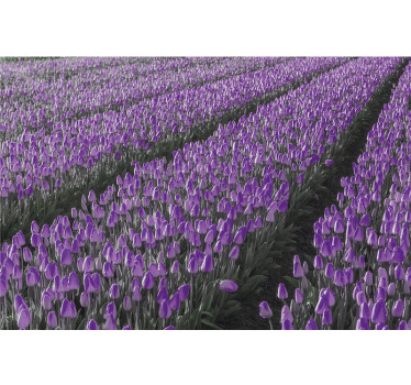 Cortina roller living comedor campo de tulipanes - TenVinilo