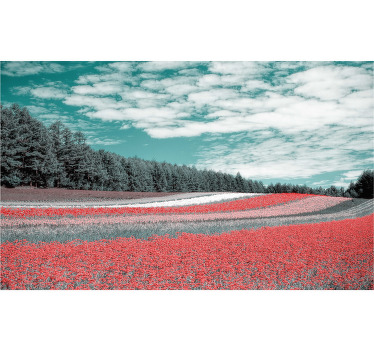 Cortina roller living comedor campo de flores variadas - TenVinilo