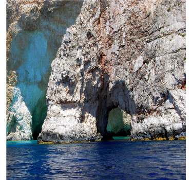 Rolgordijn woonkamer raj grot met blauw water - TenStickers