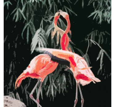 Living room blind with a lovely flamingo design - TenStickers