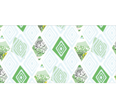 Rolgordijn woonkamer abstract geometrische lentebloemen - TenStickers