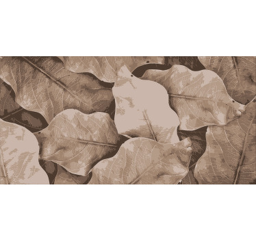 Rolgordijn woonkamer beige drie bladeren - TenStickers