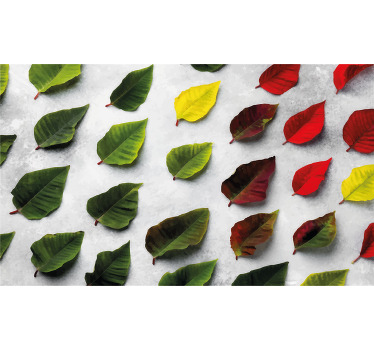 Rolgordijn woonkamer bovenaanzicht kleurrijke bladeren - TenStickers