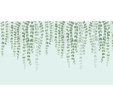 Rolgordijn woonkamer met hangende elegante planten - TenStickers