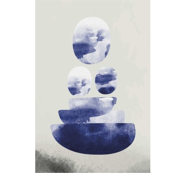 Rolgordijn woonkamer blauwe vorm - TenStickers