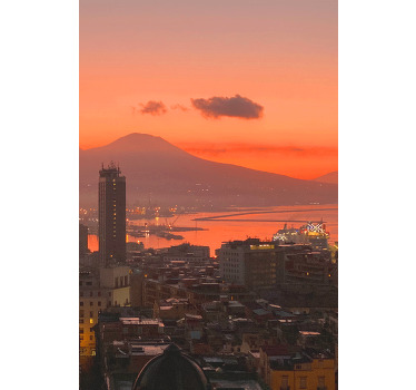 Rolgordijn woonkamer zonsondergang naples - TenStickers