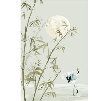 Rolgordijn woonkamer bamboo kunst - TenStickers