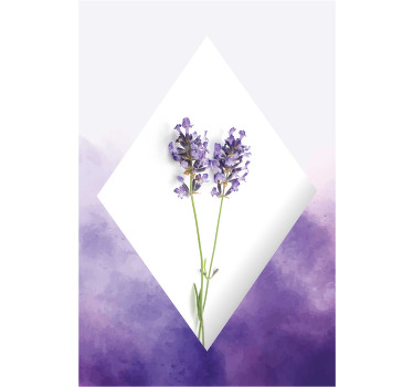 Rolgordijn woonkamer lavendel aquarel collage - TenStickers