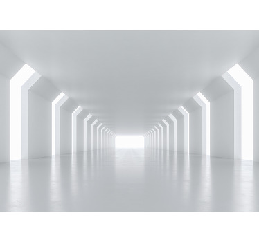 White window blind futuristic corridor view - TenStickers