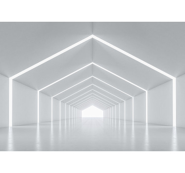 White window blind 3d tunnel wallpaper - TenStickers